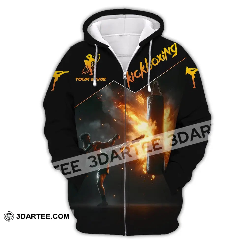 Unisex Shirt - Custom Text Kickboxing Zipper Hoodie / S T-Shirt