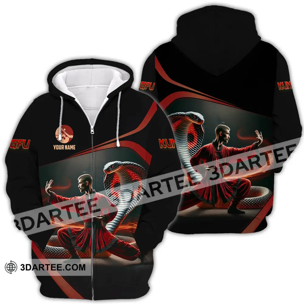 Unisex Shirt - Custom Text Kungfu Zipper Hoodie / S T-Shirt