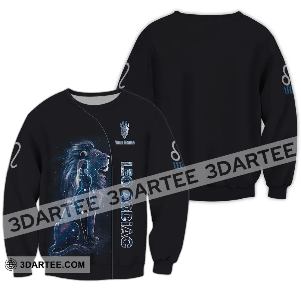 Unisex Shirt - Custom Text Leo Zodiac Long Sleeve / S T-Shirt