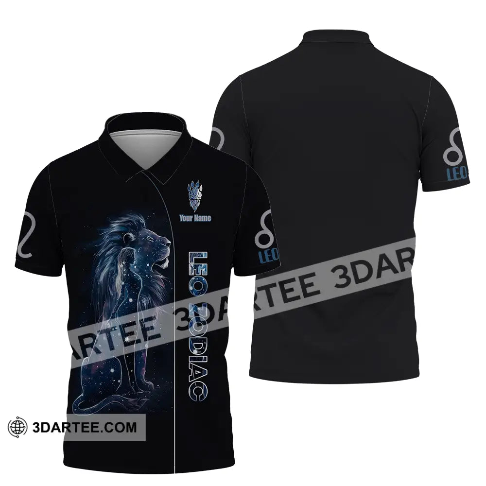 Unisex Shirt - Custom Text Leo Zodiac Polo / S T-Shirt