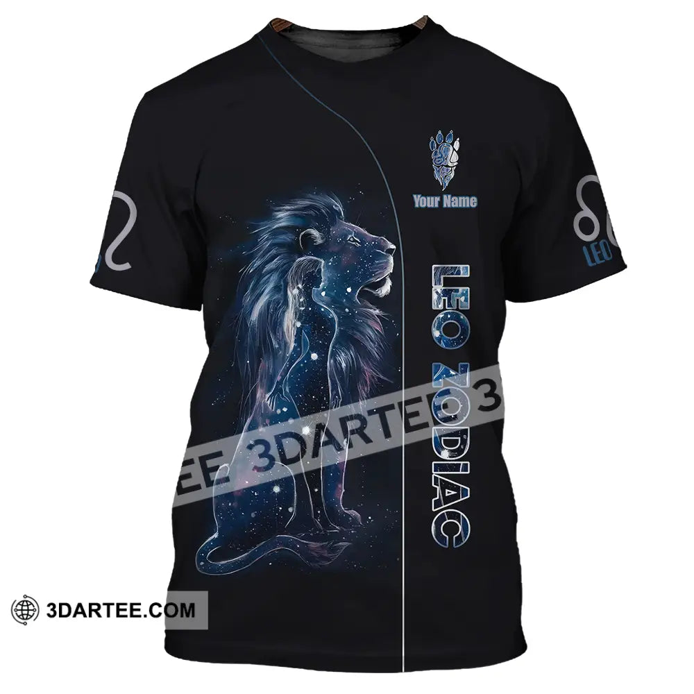 Unisex Shirt - Custom Text Leo Zodiac T-Shirt / S T-Shirt