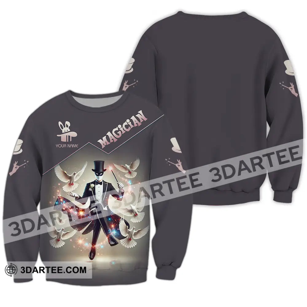Unisex Shirt - Custom Text Magician Long Sleeve / S T-Shirt