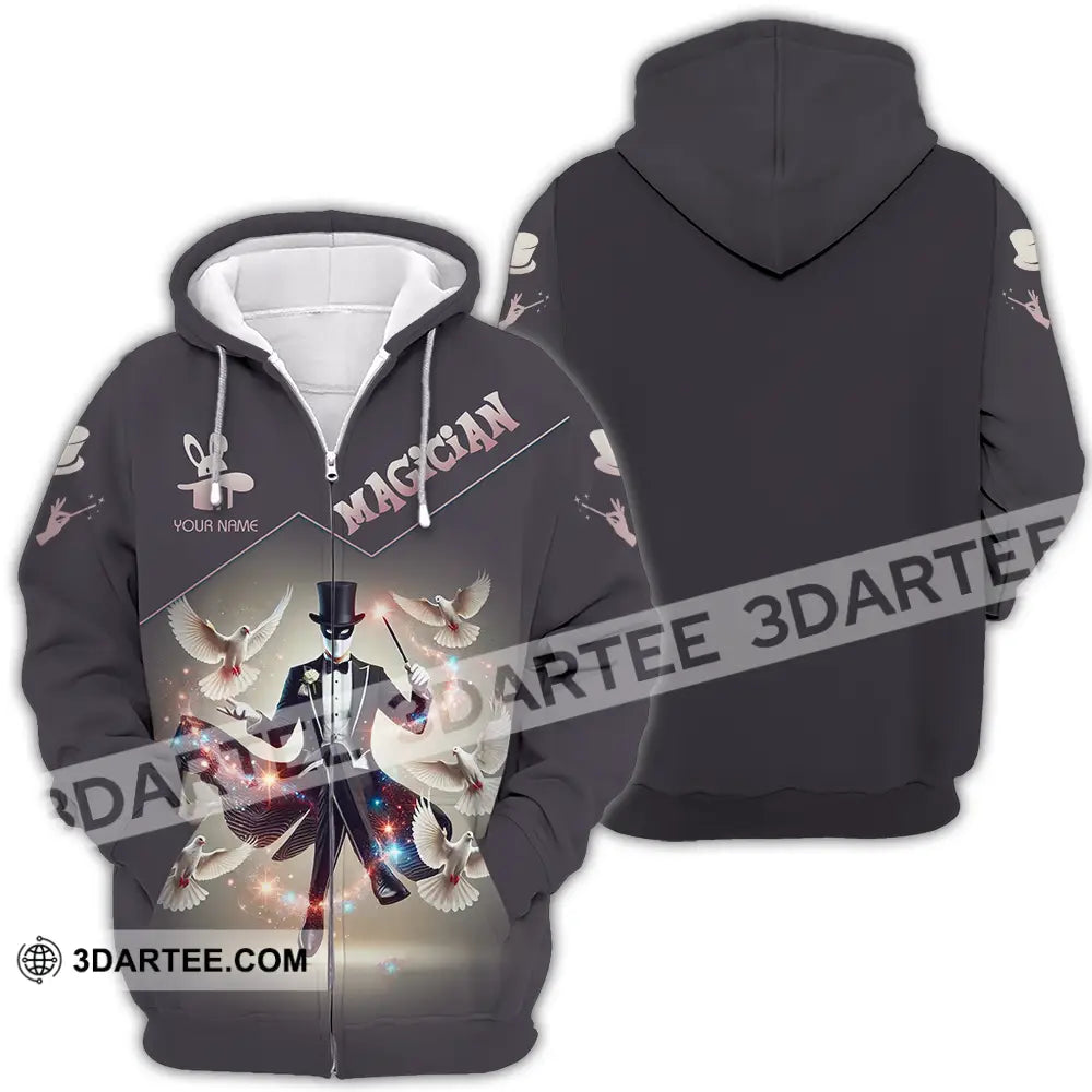 Unisex Shirt - Custom Text Magician Zipper Hoodie / S T-Shirt