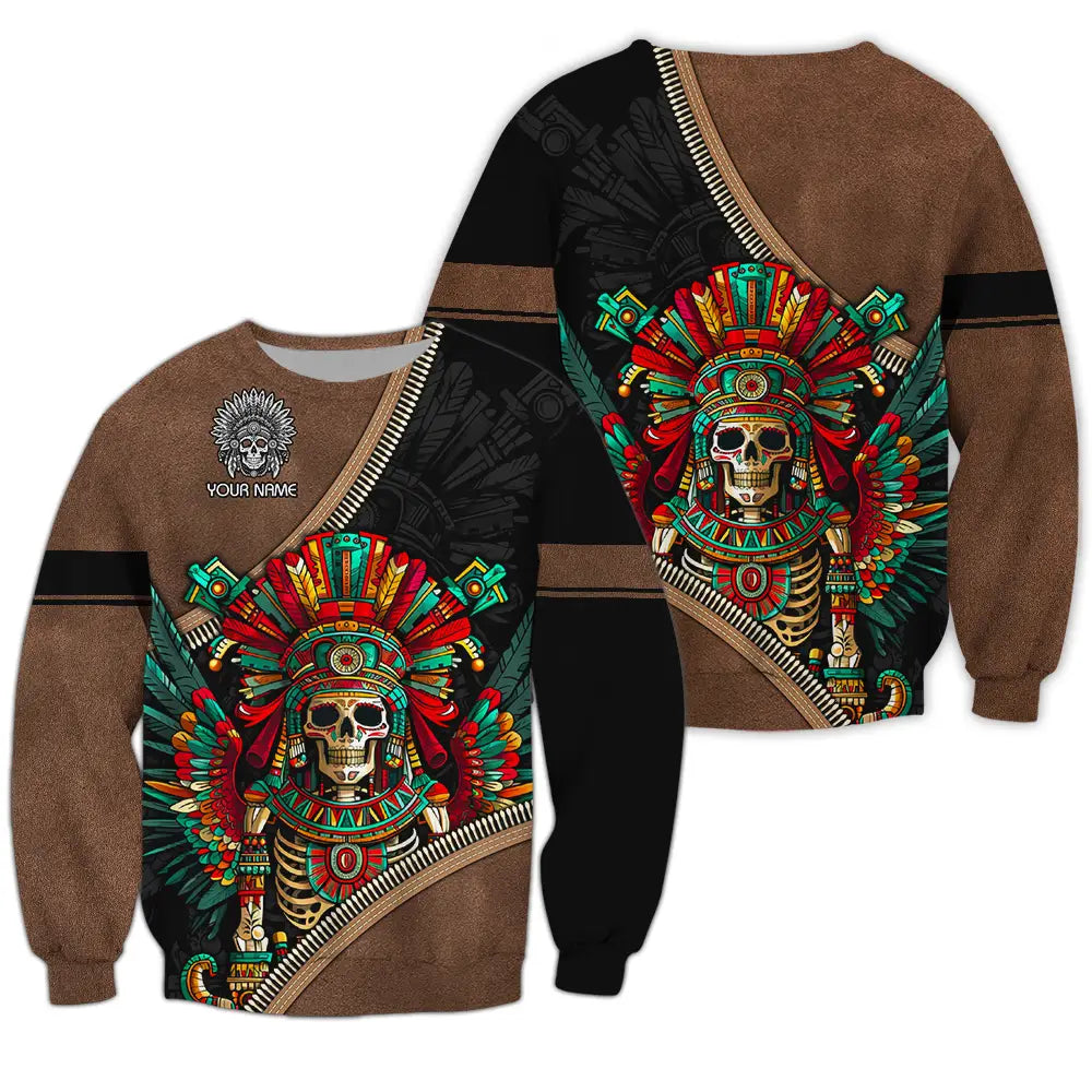 Unisex Shirt - Custom Text Shirt Mexico Aztec Classic Shirt Long Sleeve / S T-shirt