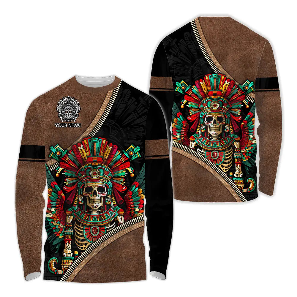 Unisex Shirt - Custom Text Shirt Mexico Aztec Classic Shirt Long Sleeve Shirt / S T-shirt