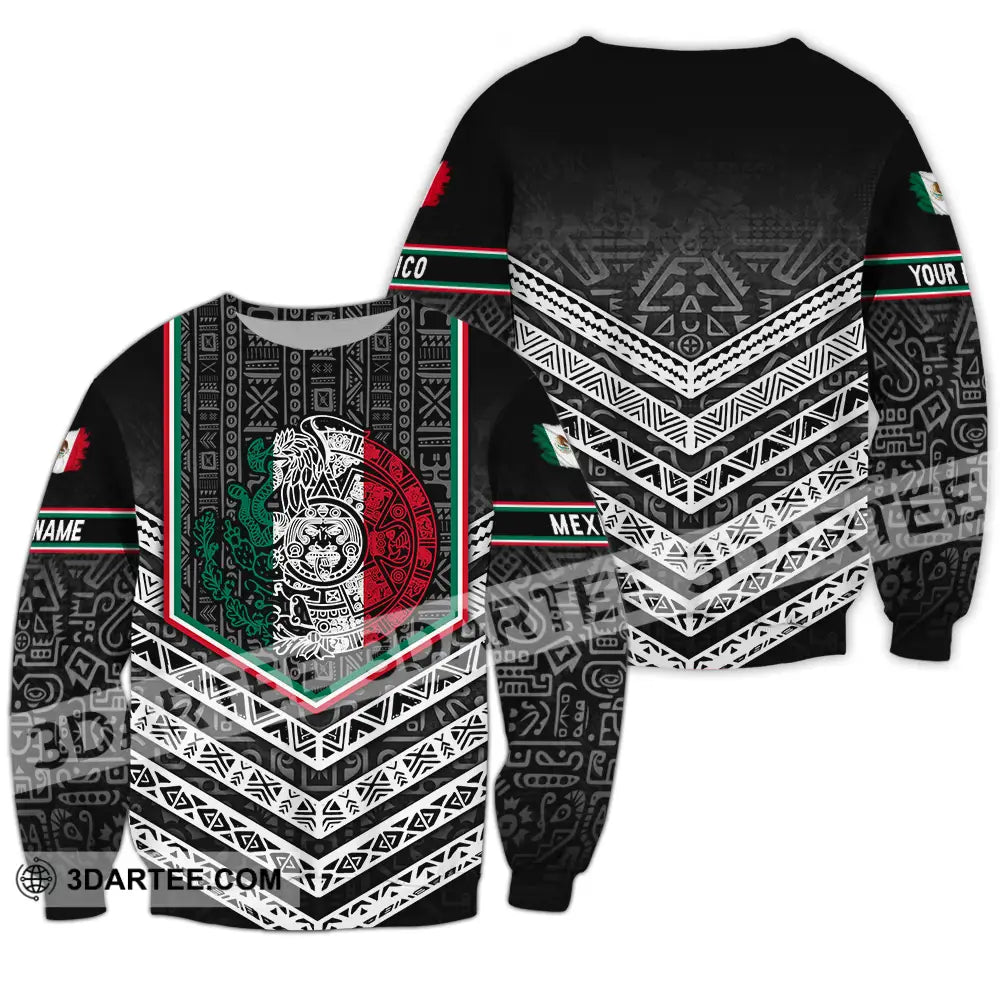 Unisex Shirt - Custom Text Shirt Mexico Aztec Shirt Long Sleeve / S T-shirt