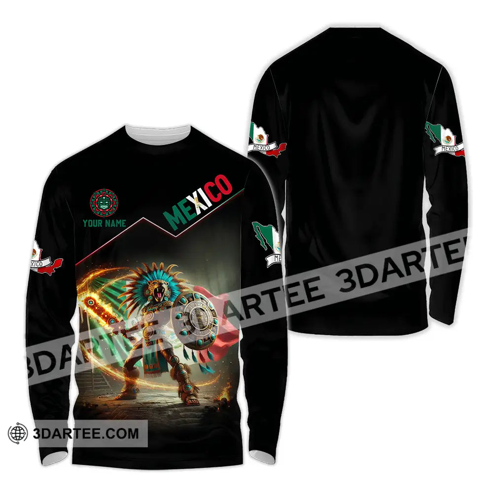 Unisex Shirt - Custom Text Mexico Long Sleeve / S T-Shirt