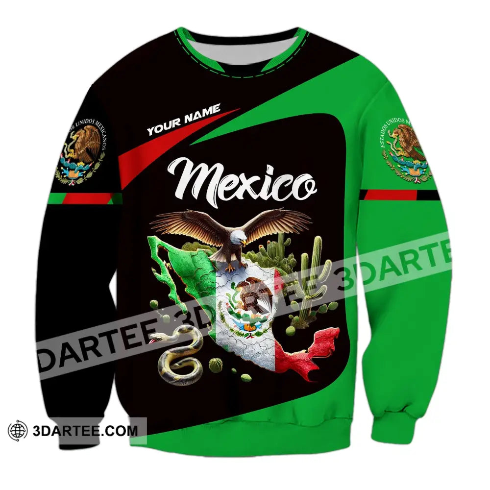 Unisex Shirt - Custom Text Mexico Long Sleeve / S T-Shirt