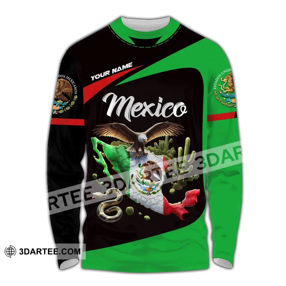 Unisex Shirt - Custom Text Mexico Long Sleeve / S T-Shirt