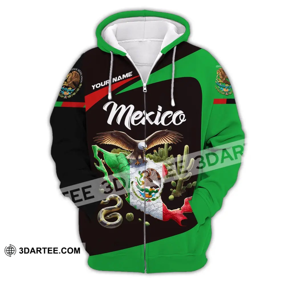 Unisex Shirt - Custom Text Mexico Zipper Hoodie / S T-Shirt