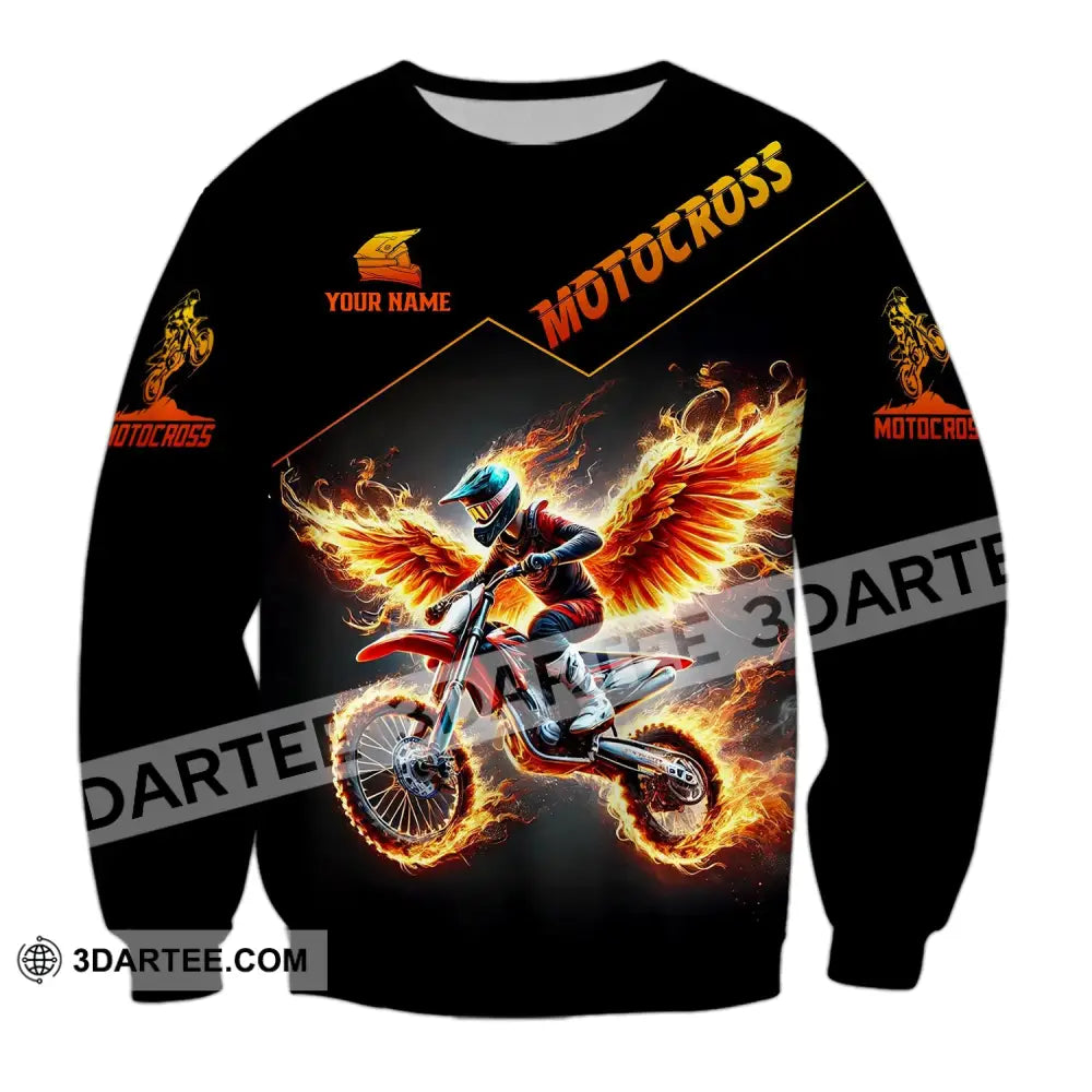 Unisex Shirt - Custom Text Motocross Long Sleeve / S T-Shirt