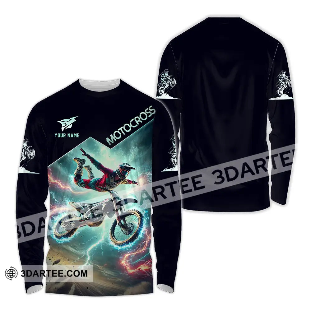 Unisex Shirt - Custom Text Motocross Long Sleeve / S T-Shirt