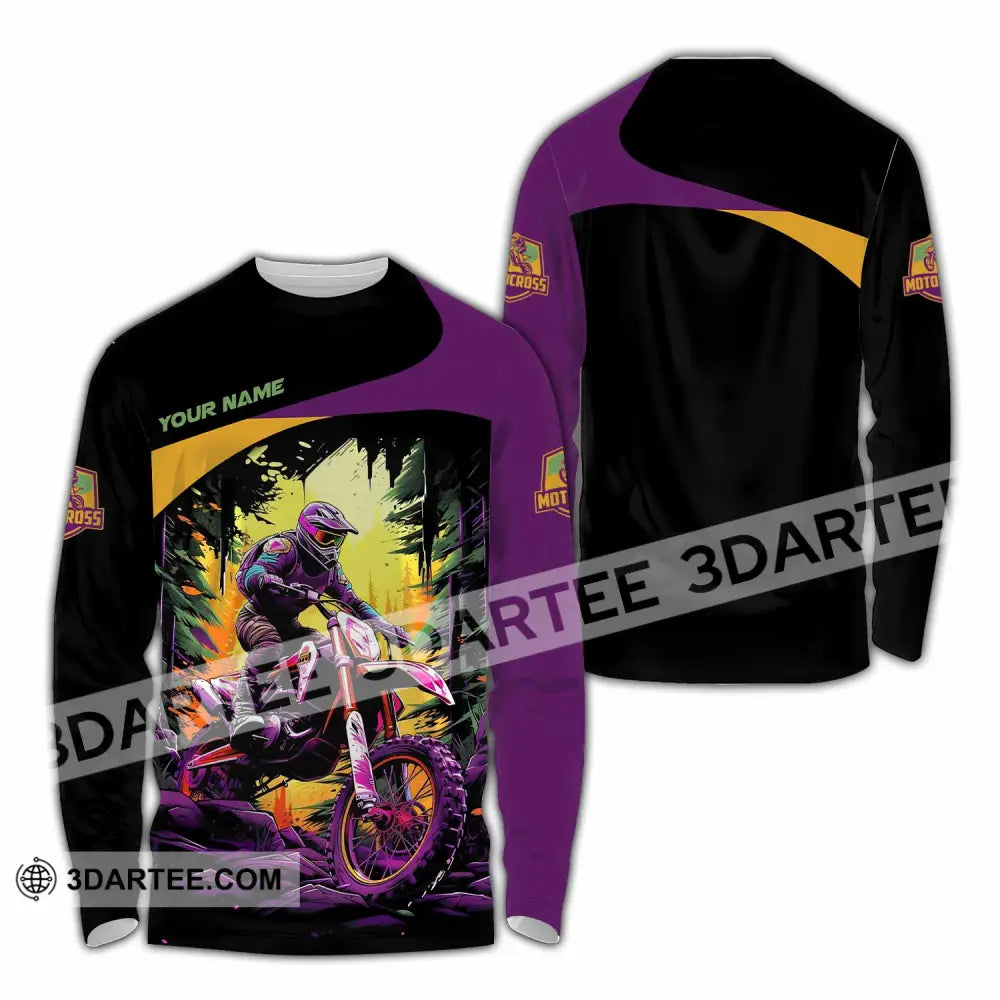 Unisex Shirt - Custom Text Shirt Mountain Bike Shirt Long Sleeve Shirt / S T-shirt