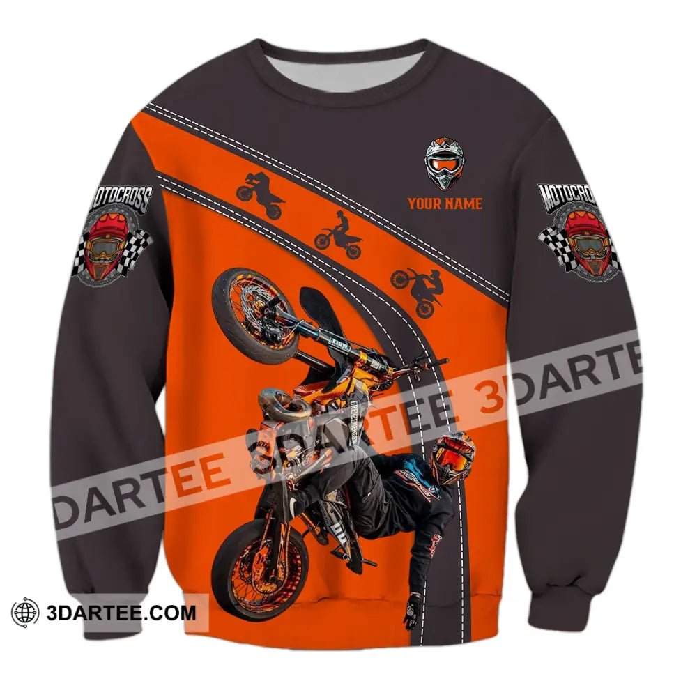 Unisex Shirt - Custom Text Motocross Long Sleeve / S T-Shirt