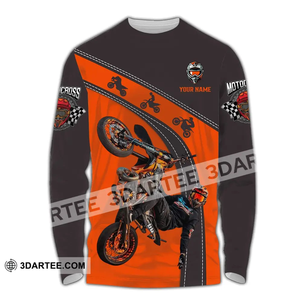 Unisex Shirt - Custom Text Motocross Long Sleeve / S T-Shirt