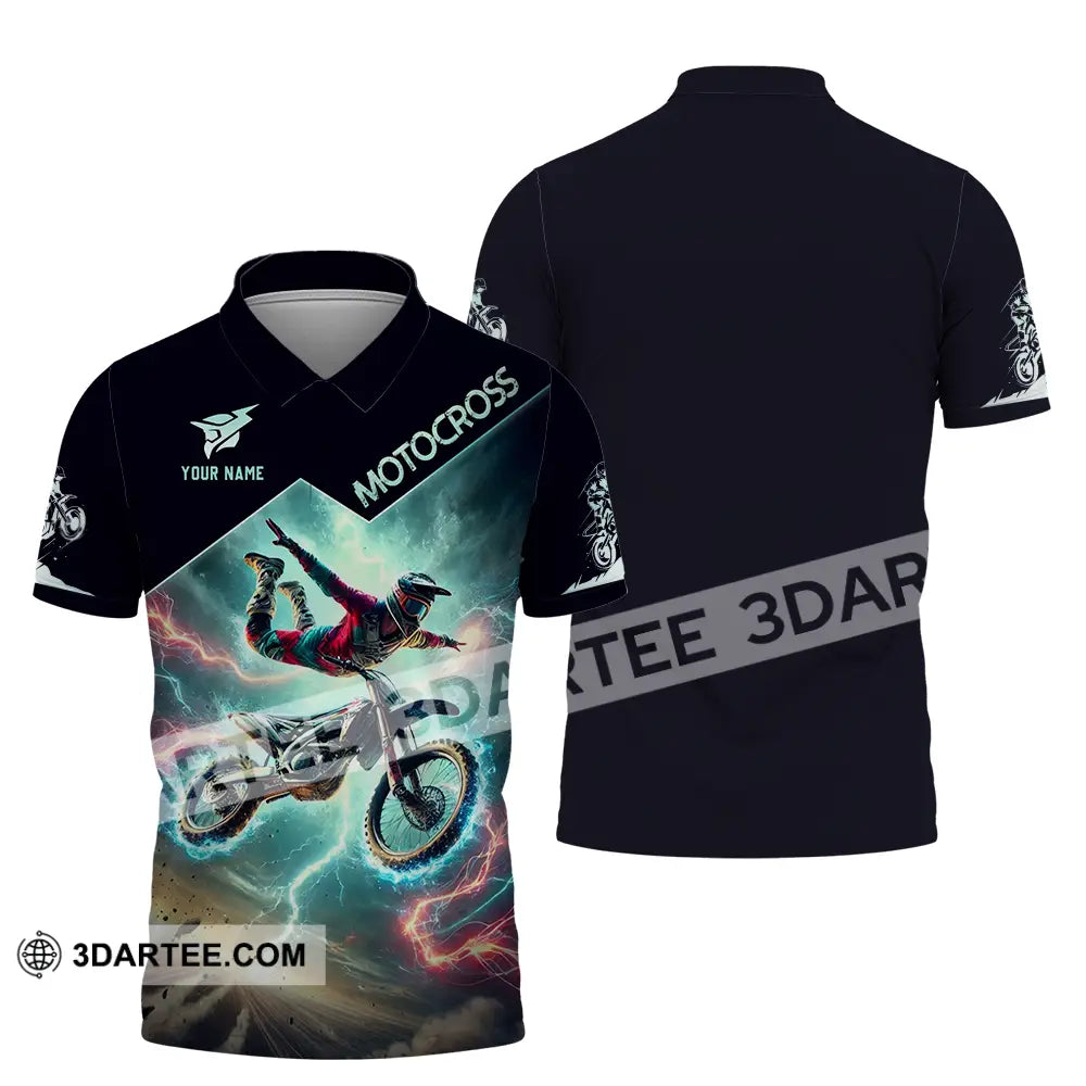 Unisex Shirt - Custom Text Motocross Polo / S T-Shirt