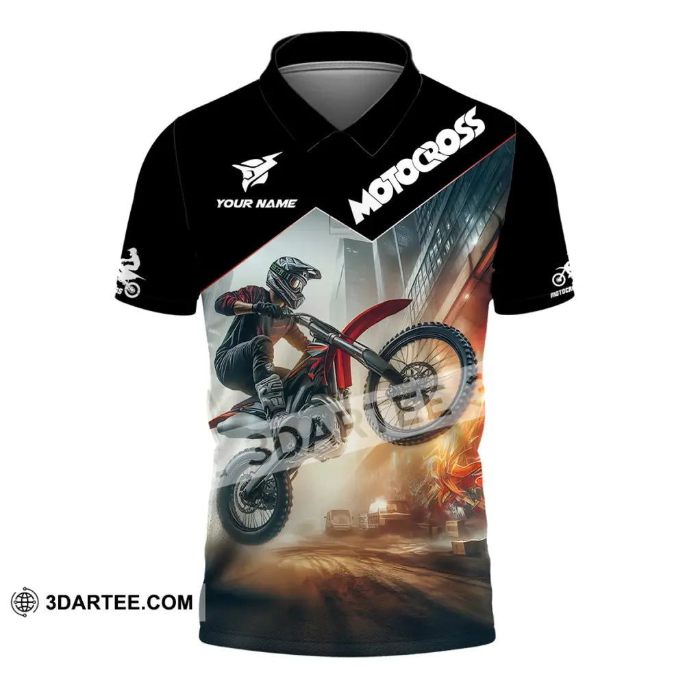 Unisex Shirt - Custom Text Motocross Polo / S T-Shirt