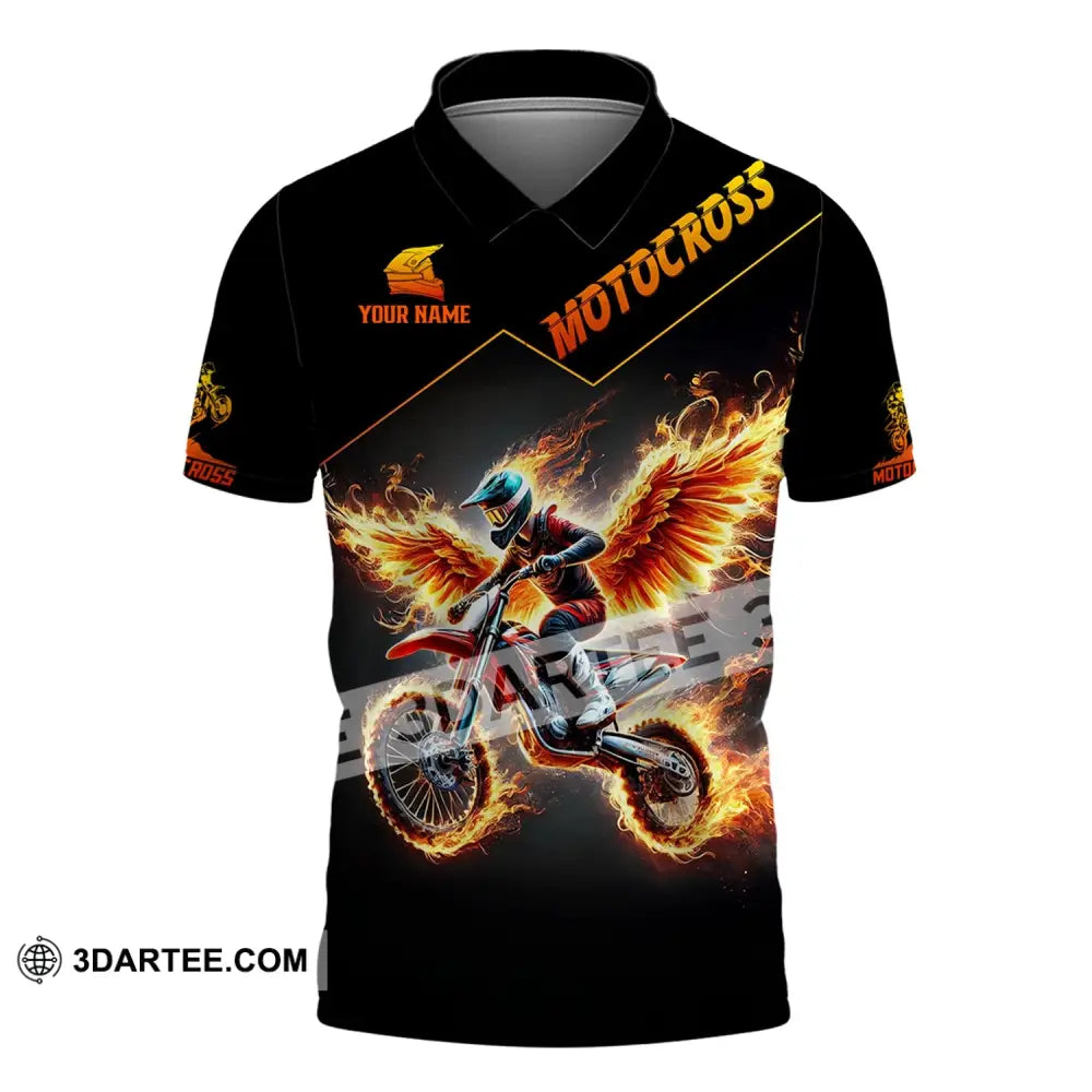 Unisex Shirt - Custom Text Motocross Polo / S T-Shirt