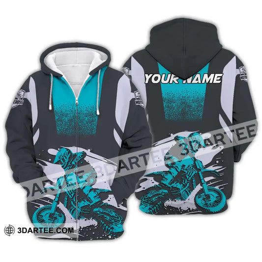 Unisex Shirt - Custom Text Motocross Sport Zipper Hoodie / S T-Shirt