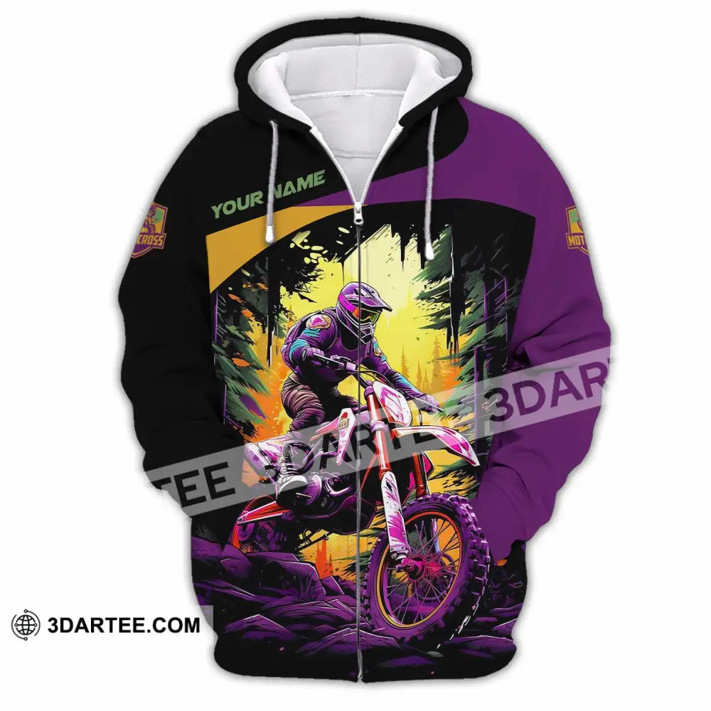 Unisex Shirt - Custom Text Shirt Mountain Bike Shirt Zipper Hoodie / S T-shirt