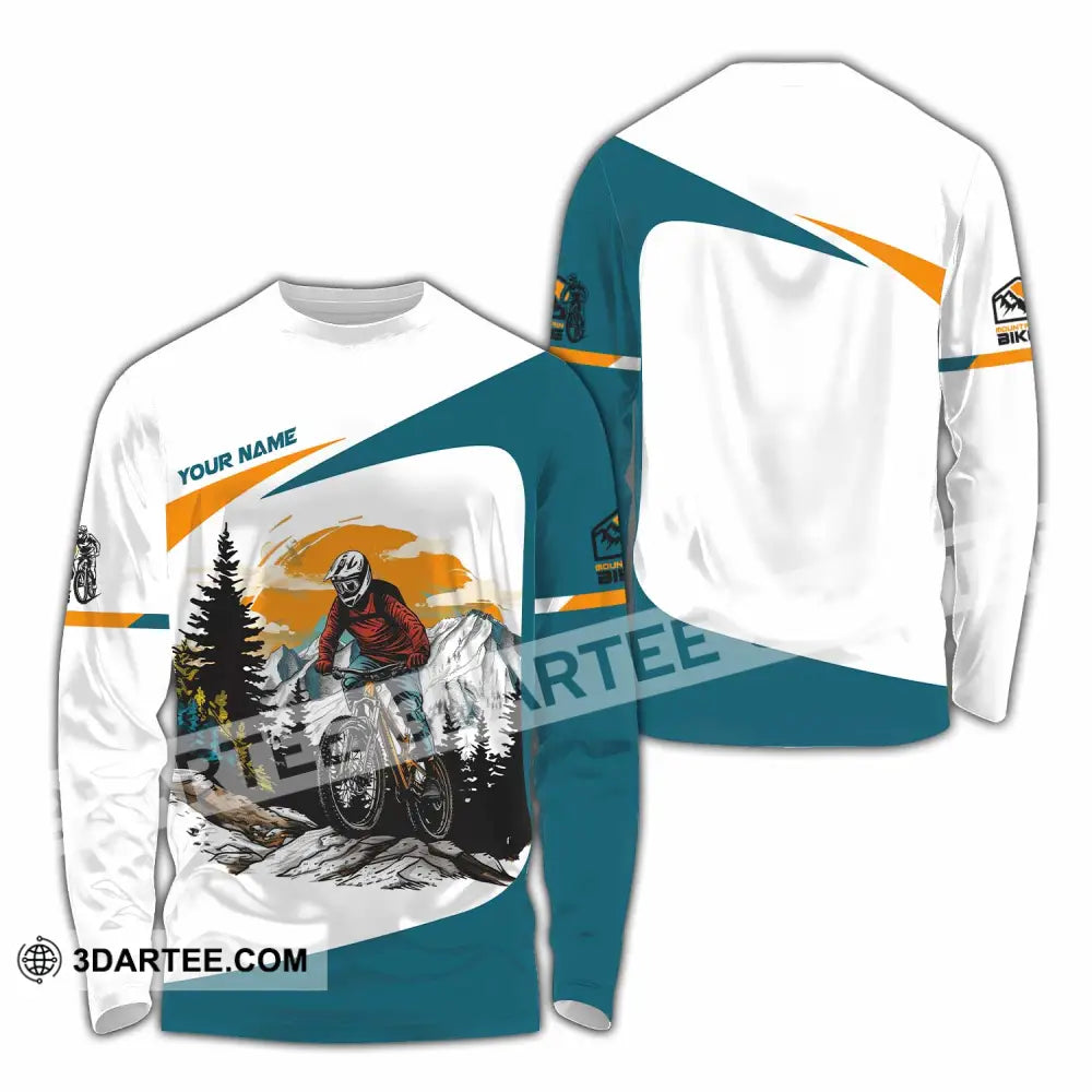 Unisex Shirt - Custom Text Shirt Mountain Bike Shirt Long Sleeve Shirt / S T-shirt