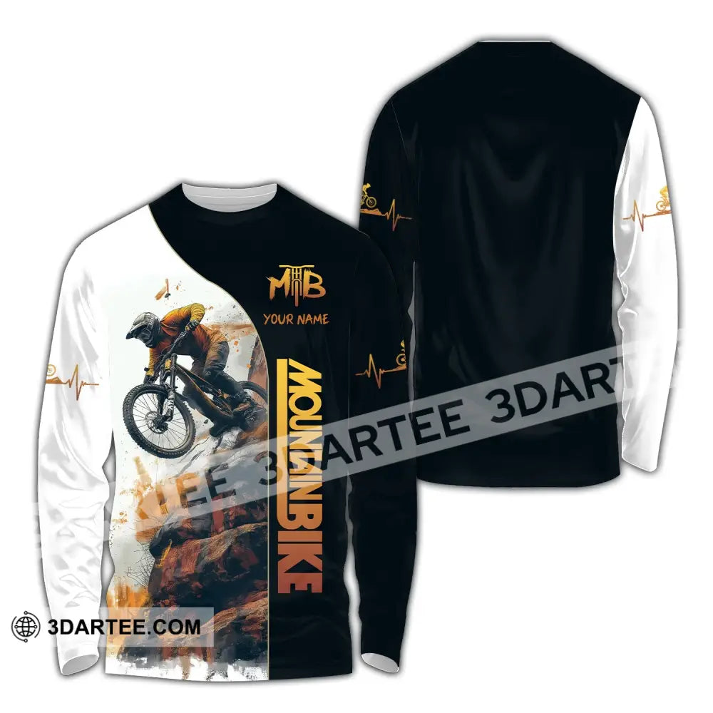 Unisex Shirt - Custom Text Mountain Bike Long Sleeve / S T-Shirt
