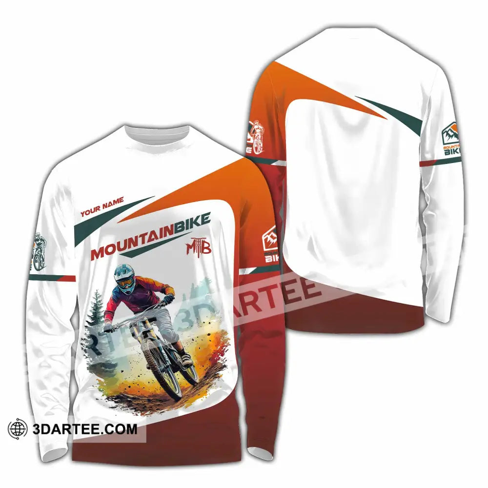 Unisex Shirt - Custom Text Shirt Mountain Bike Shirt Long Sleeve Shirt / S T-shirt