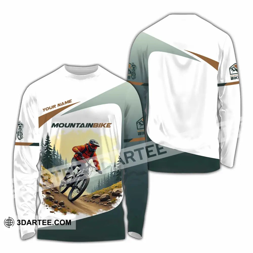 Unisex Shirt - Custom Text Shirt Mountain Bike Shirt Long Sleeve Shirt / S T-shirt