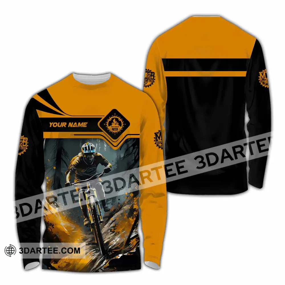 Unisex Shirt - Custom Text Shirt Mountain Bike Shirt Long Sleeve Shirt / S T-shirt