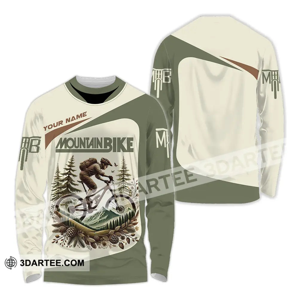 Unisex Shirt - Custom Text Shirt Mountain Bike Shirt Long Sleeve Shirt / S T-shirt