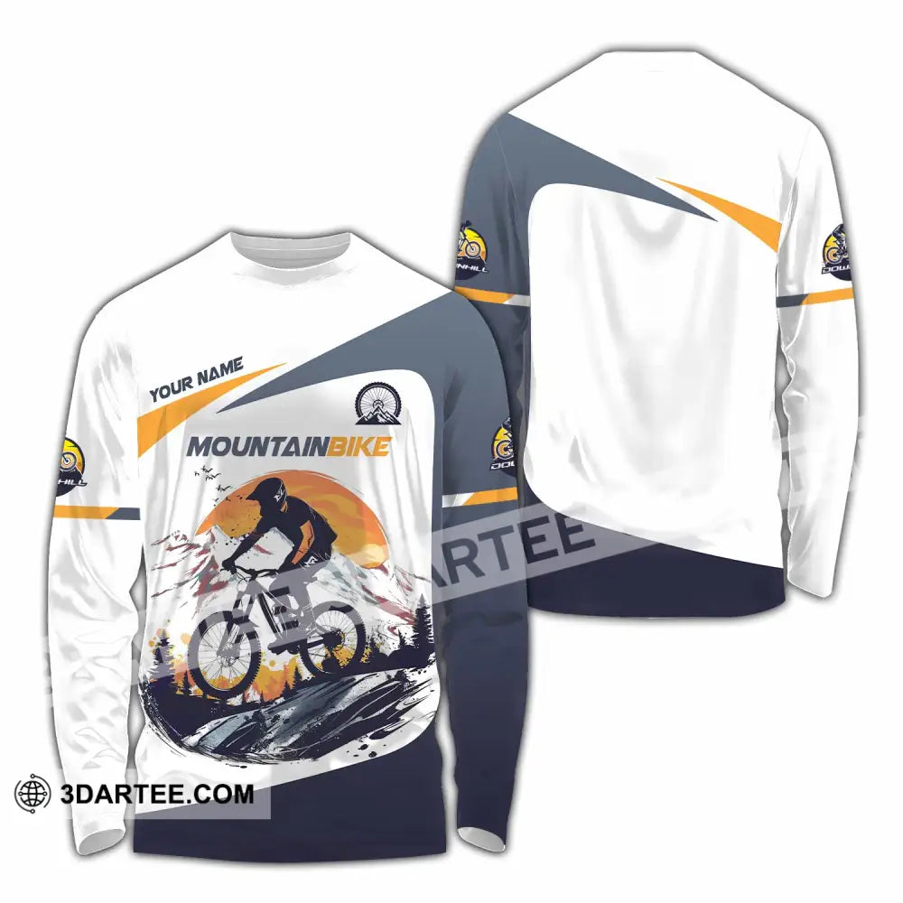 Unisex Shirt - Custom Text Shirt Mountain Bike Shirt Long Sleeve Shirt / S T-shirt