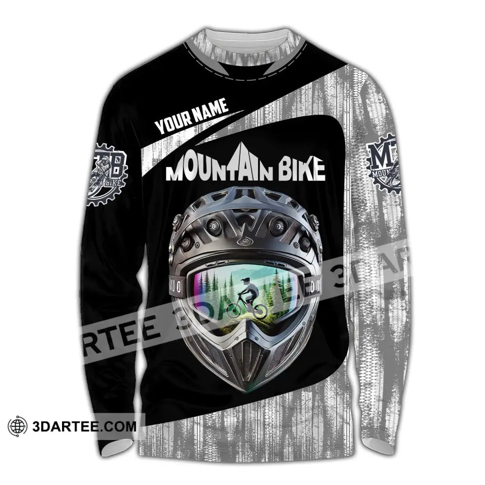 Unisex Shirt - Custom Text Mountain Bike Long Sleeve / S T-Shirt