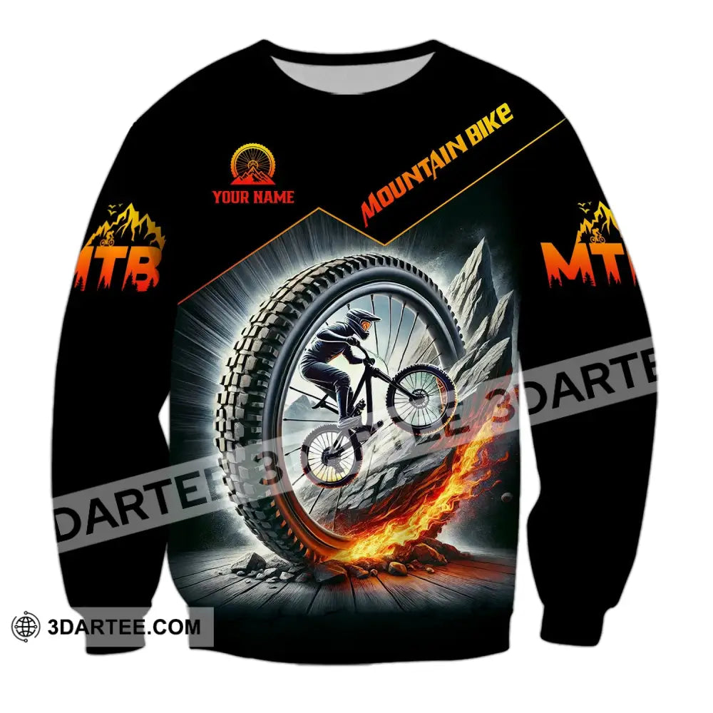 Unisex Shirt - Custom Text Mountain Bike Long Sleeve / S T-Shirt