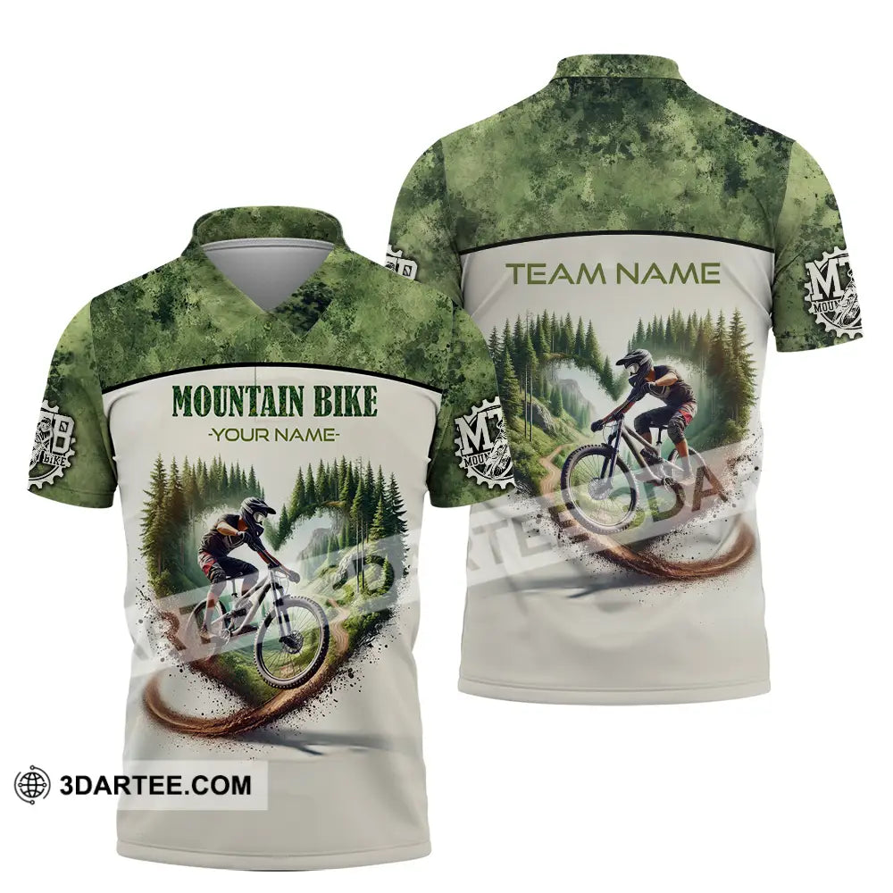 Unisex Shirt - Custom Text Shirt Mountain Bike Shirt Polo Shirt / S T-shirt