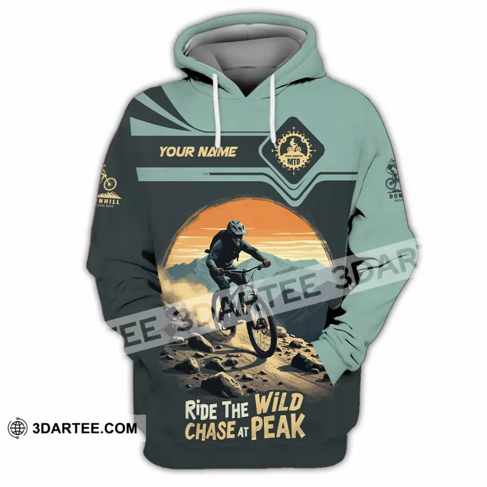 Unisex Shirt - Custom Text Shirt Mountain Bike Ride The Wind Hoodie / S T-shirt