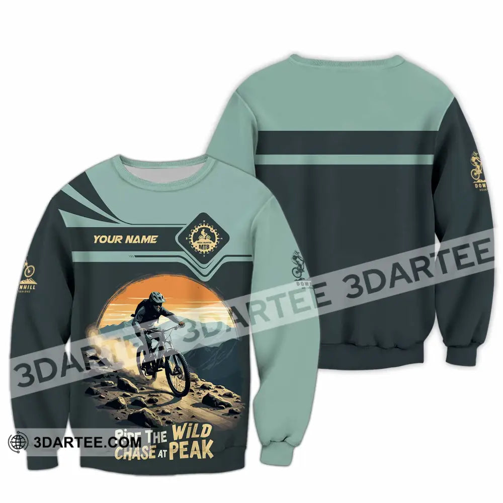 Unisex Shirt - Custom Text Shirt Mountain Bike Ride The Wind Long Sleeve / S T-shirt
