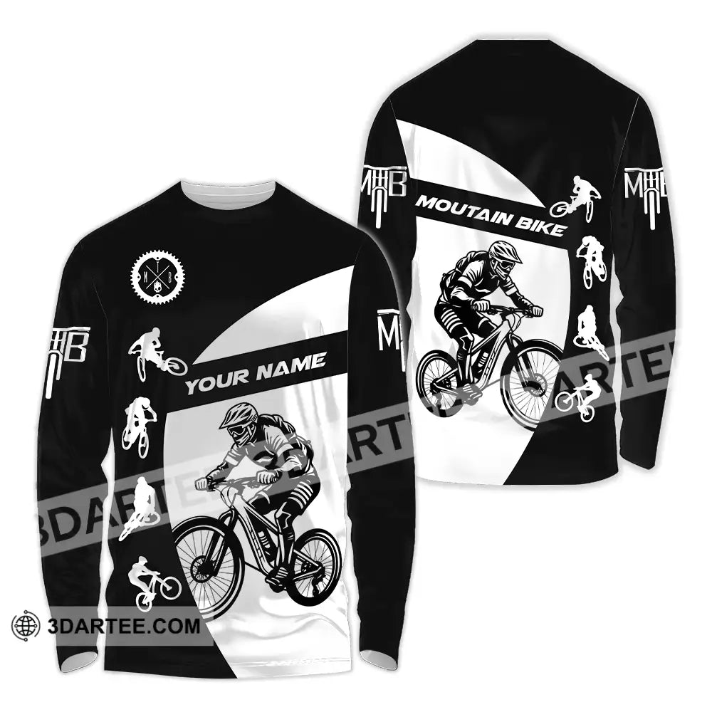 Unisex Shirt - Custom Text Mountain Bike Sport Long Sleeve / S T-Shirt