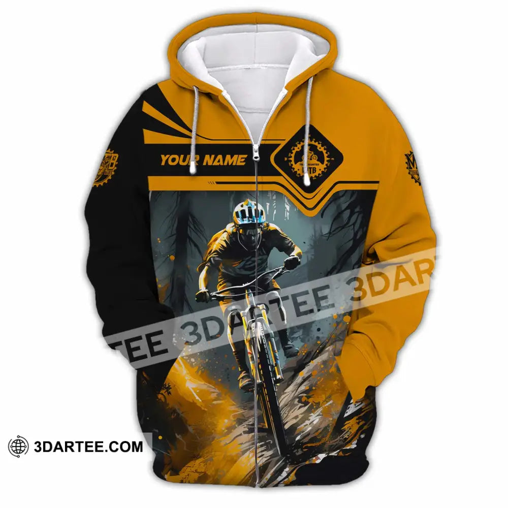 Unisex Shirt - Custom Text Shirt Mountain Bike Shirt Zipper Hoodie / S T-shirt