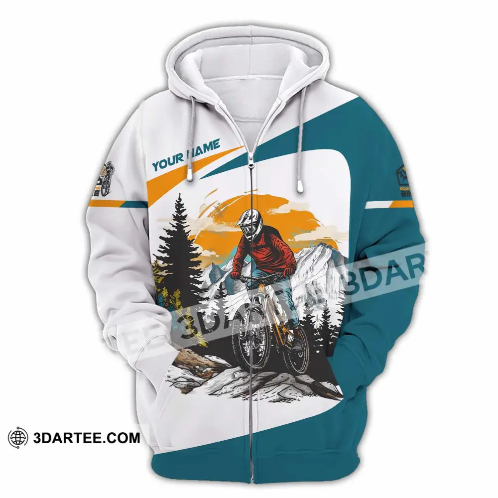 Unisex Shirt - Custom Text Shirt Mountain Bike Shirt Zipper Hoodie / S T-shirt