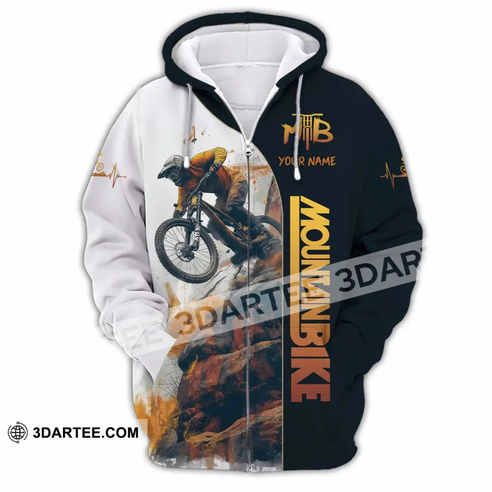 Unisex Shirt - Custom Text Mountain Bike Zipper Hoodie / S T-Shirt