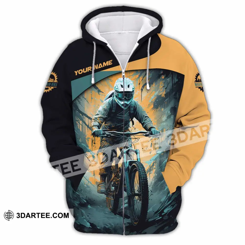Unisex Shirt - Custom Text Shirt Mountain Bike Shirt Zipper Hoodie / S T-shirt