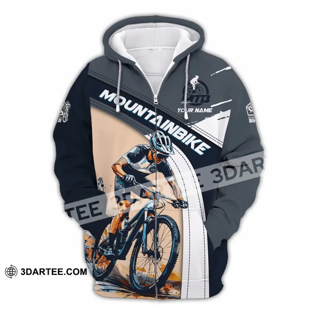 Unisex Shirt - Custom Text Shirt Mountain Bike Shirt Zipper Hoodie / S T-shirt