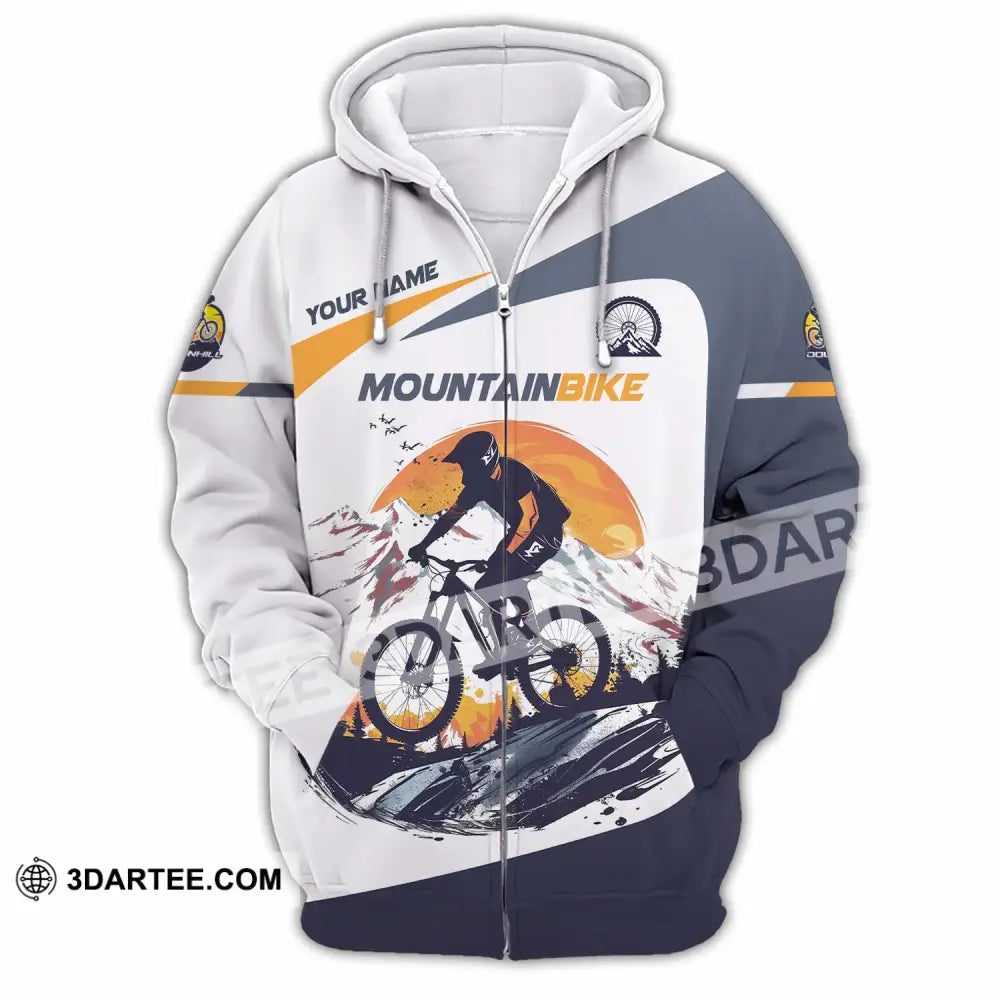Unisex Shirt - Custom Text Shirt Mountain Bike Shirt Zipper Hoodie / S T-shirt