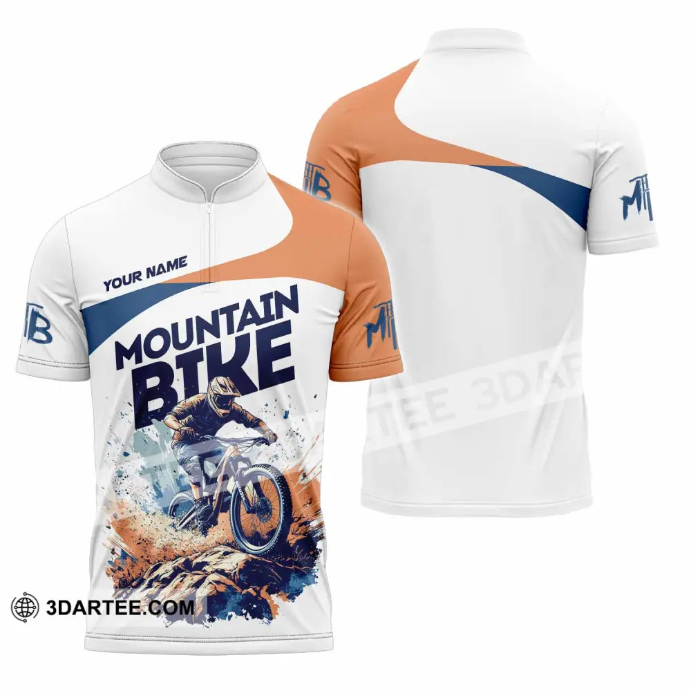 Unisex Shirt - Custom Text Shirt Mountain Shirt Zipper Polo Shirt / S T-shirt