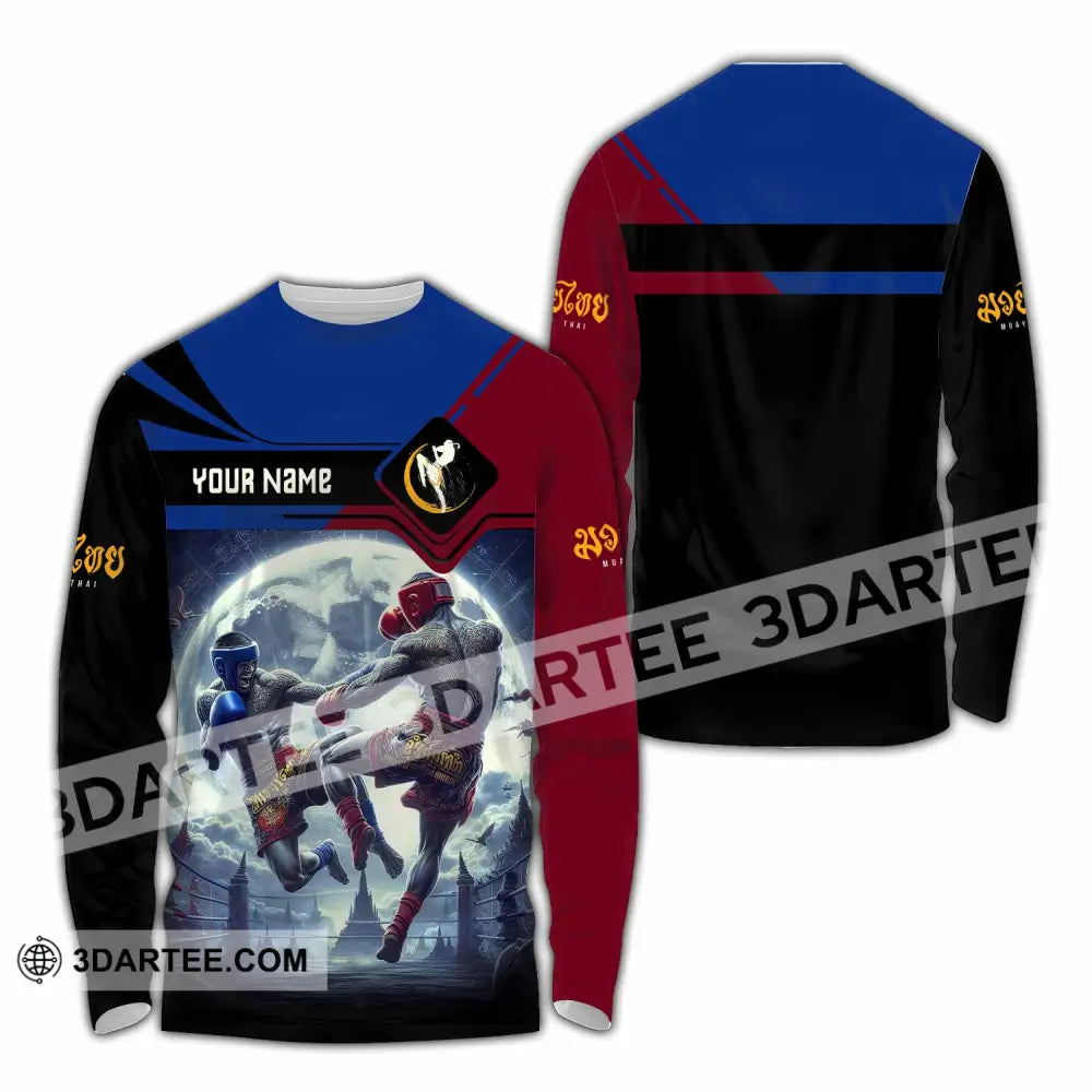 Unisex Shirt - Custom Text Shirt Muay Thai Shirt Long Sleeve Shirt / S T-shirt