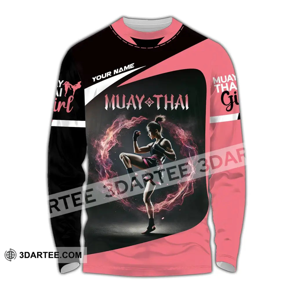 Unisex Shirt - Custom Text Muay Thai Long Sleeve / S T-Shirt