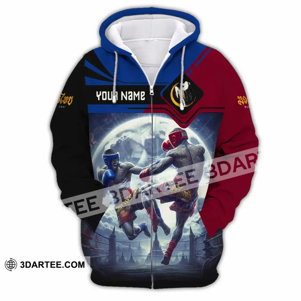 Unisex Shirt - Custom Text Shirt Muay Thai Shirt Zipper Hoodie / S T-shirt