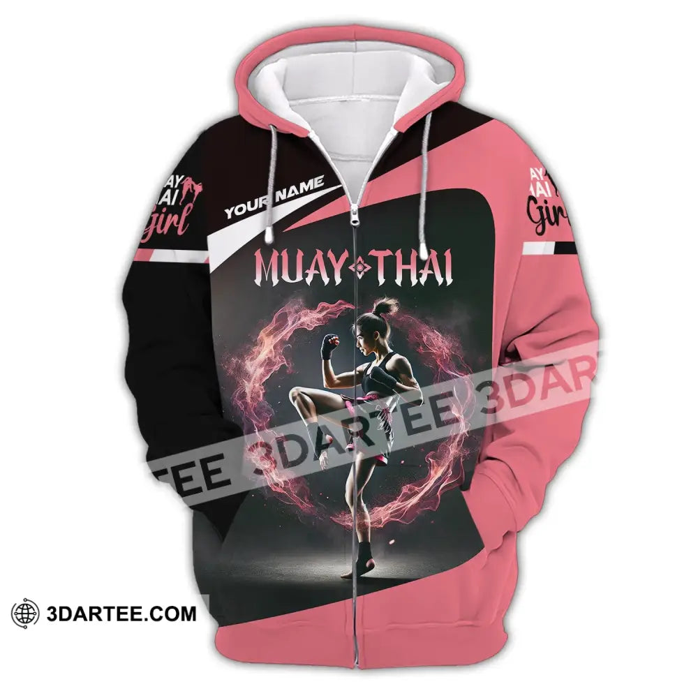 Unisex Shirt - Custom Text Muay Thai Zipper Hoodie / S T-Shirt