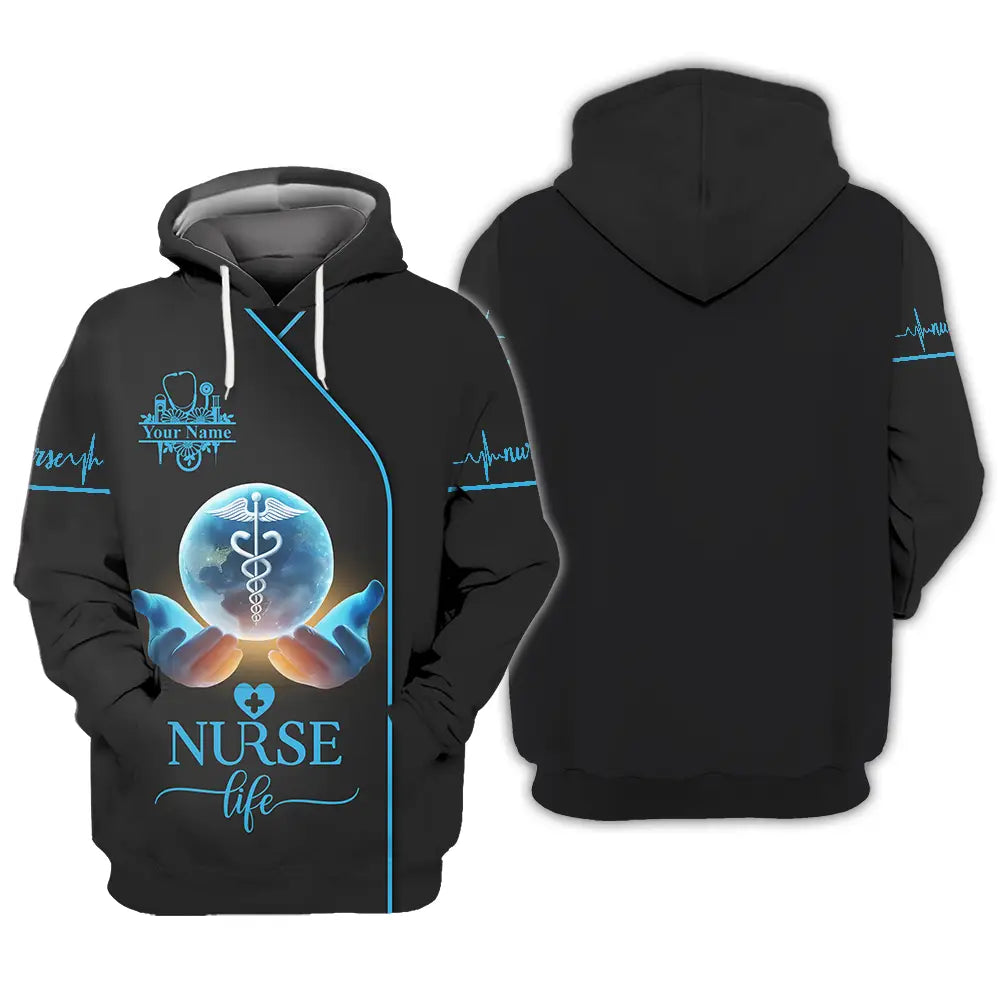 Unisex Shirt - Custom Text Nursing Shirt Nurse Life Hoodie / S T-shirt