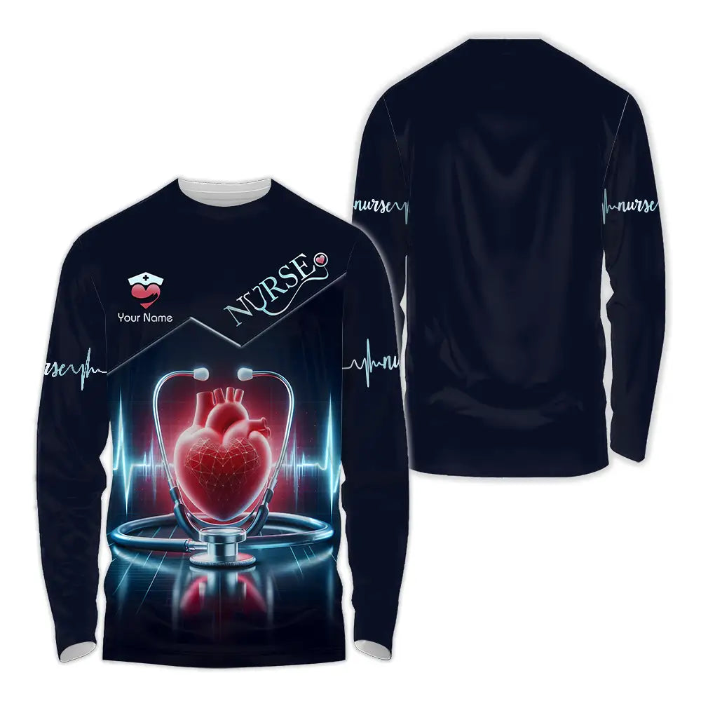 Unisex Shirt - Custom Text Nursing Shirt Nurse Life Long Sleeve Shirt / S T-shirt